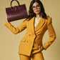 Oriana (eggplant) - Italian calf leather women's handbag (with shoulder strap)