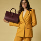 Oriana (eggplant) - Italian calf leather women's handbag (with shoulder strap)