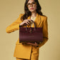 Oriana (eggplant) - Italian calf leather women's handbag (with shoulder strap)