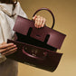 Oriana (eggplant) - Italian calf leather women's handbag (with shoulder strap)