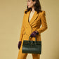 Oriana (green) - Italian calf leather women's handbag (with shoulder strap)