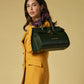 Oriana (green) - Italian calf leather women's handbag (with shoulder strap)