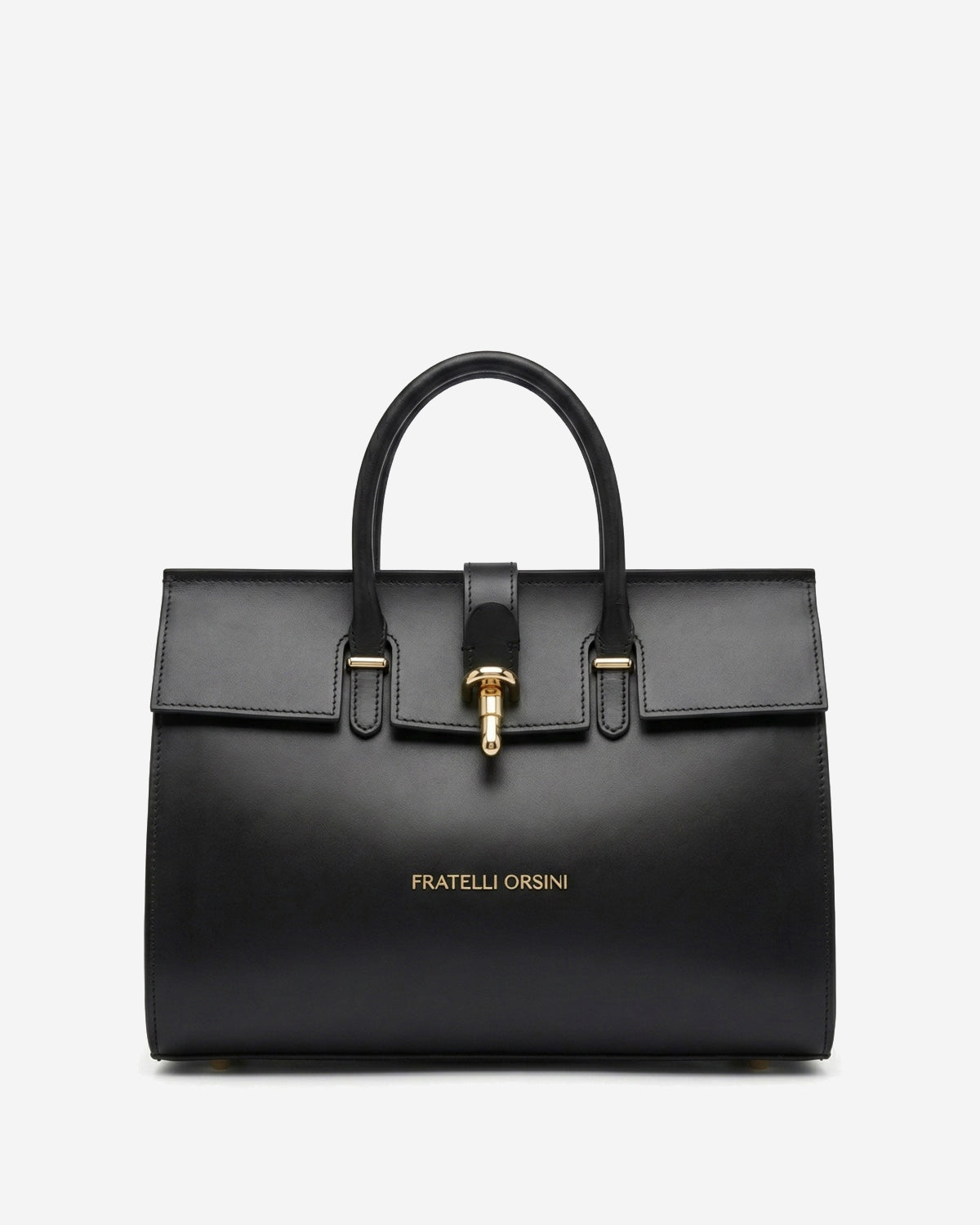 Black Oriana Italian calf leather women's handbag with shoulder strap, stylish and elegant bag by Leather Gloves Online.