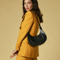 Ornella (black) - Italian calf leather women's crossbody bag (with shoulder strap)