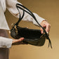 Ornella (black) - Italian calf leather women's crossbody bag (with shoulder strap)