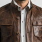 Oscar Leather Brown Jacket - Men Leather Jacket Brown
