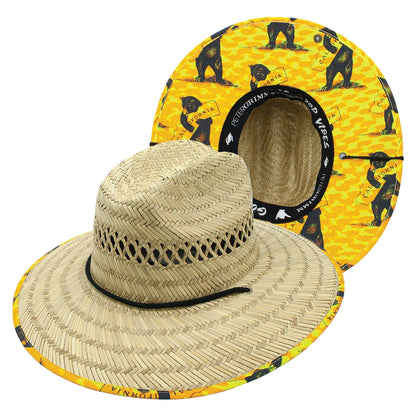 Peter Grimm Oso straw lifeguard hat with wide brim and chin cord, HatCountry headwear