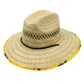 Peter Grimm Oso straw lifeguard hat with wide brim and chin cord, natural woven design