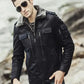 Aurora Mens Black Sheepskin Leather Faux Shearling Jacket