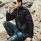 Aurora Mens Black Sheepskin Leather Faux Shearling Jacket