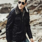 Aurora Mens Black Sheepskin Leather Faux Shearling Jacket