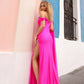 Nox Anabel P1399 Long Single Cape Sleeve Off the Shoulder Glitter Gown