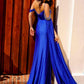 Nox Anabel P1399 Long Single Cape Sleeve Off the Shoulder Glitter Gown