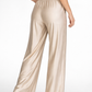 Trophy Yoga matte satin lounge pants, Made in USA, shown in a neutral nude finish