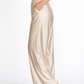Trophy Yoga matte satin lounge pants in a neutral shade, made in USA