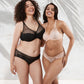 Luxlacy Full Bust Lace Padded Bra - Black