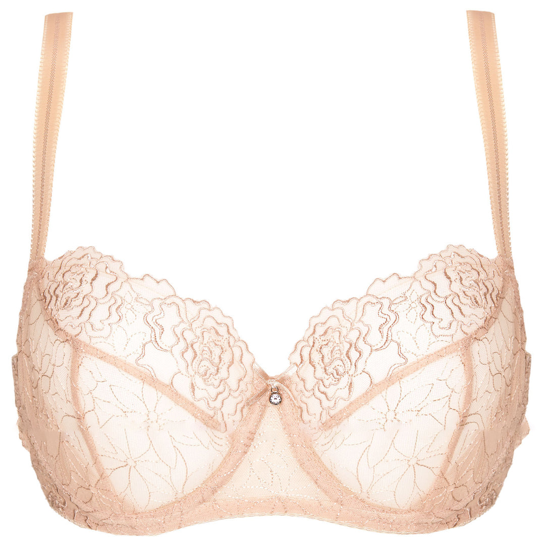 Gorteks Pamela Beige Sheer Mesh Balconette Bra-3