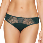 Gorteks Pamela Pine Green Semi Sheer Low Rise Bikini Panty-0