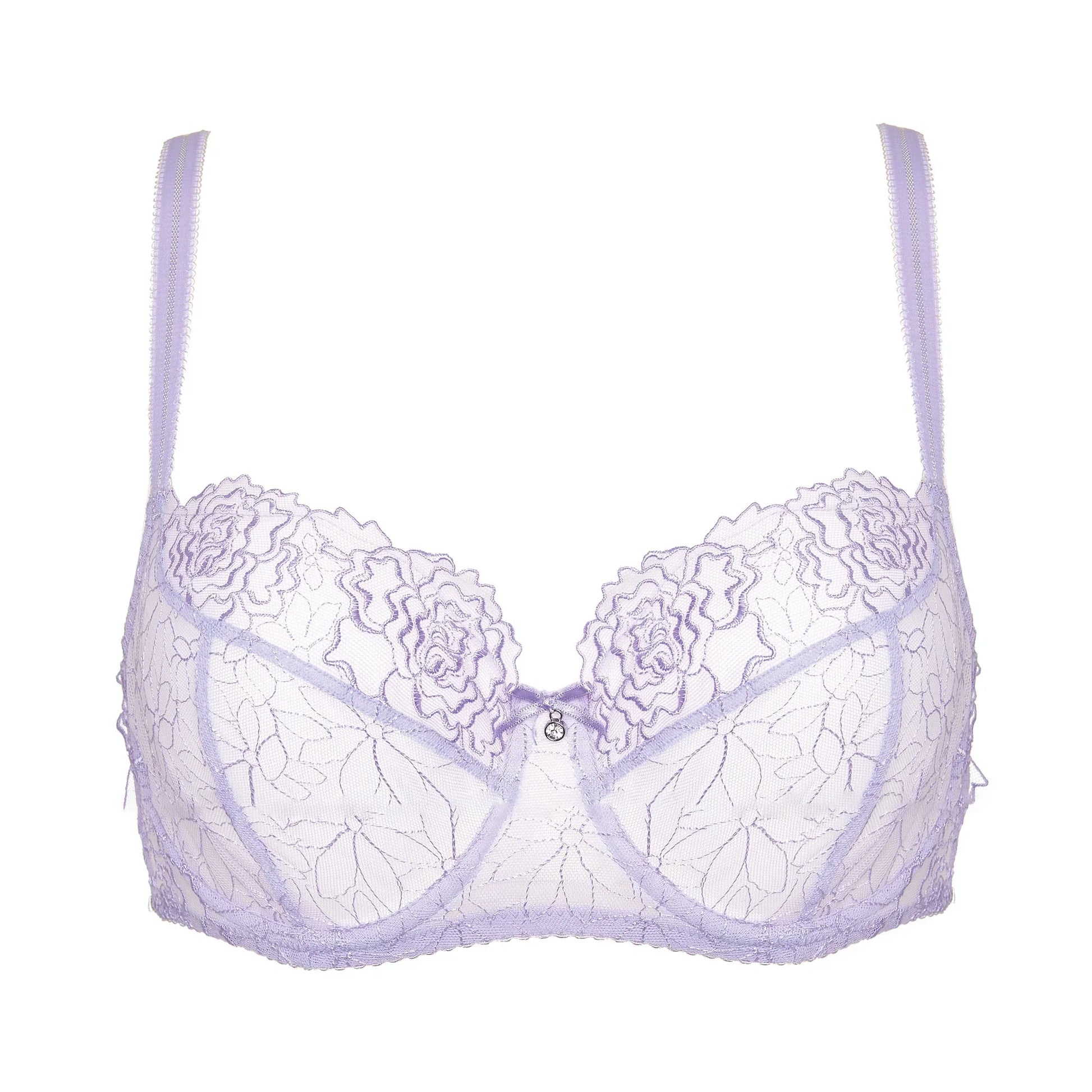 Gorteks Pamela Lavender Sheer Mesh Balconette Bra-4