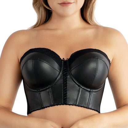 Stevie Longline Strapless Bustier - Black