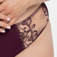 Samanta Perla Aubergine Sheer Mesh Tulle Embroidered Brief Panty-2