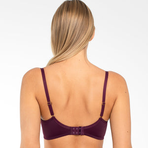 Sheer Mesh Embroidered Full Figure Bra Perla Aubergine-1