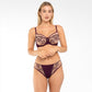 Samanta Perla Aubergine Sheer Mesh Embroidered Underwire Bra
