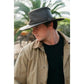 Peter Grimm Hognose leather outback hat in brown with a rugged outdoor style