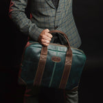Classy Leather Bags MaheTri Jefferson briefcase with leather handle and multiple compartments, showcasing a professional business accessory.