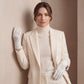 PZ01G (white) – Unlined Italian lambskin embroidered dress gloves