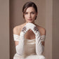 PZ01W14G (white) - Unlined Italian lambskin 16-button opera gloves with embroidery
