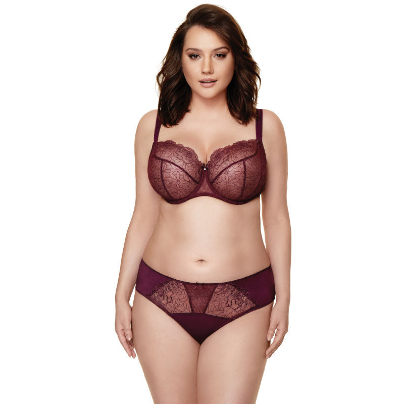 Gorteks Pamela Aubergine Semi Sheer Low Rise Bikini Panty-4