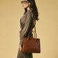 Patrizia (brown) - Italian calf leather womens handbag (with shoulder strap)