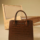 Patrizia (brown) - Italian calf leather womens handbag (with shoulder strap)