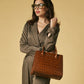 Patrizia (brown) - Italian calf leather womens handbag (with shoulder strap)