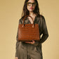 Patrizia (brown) - Italian calf leather womens handbag (with shoulder strap)
