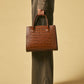 Patrizia (brown) - Italian calf leather womens handbag (with shoulder strap)