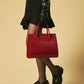 Patrizia (red) - Italian calf leather womens handbag (with shoulder strap)