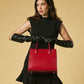 Patrizia (red) - Italian calf leather womens handbag (with shoulder strap)