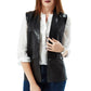 Tawana Black Front Open Leather Vest Jacket for Women