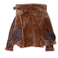Phans Brown Aviator Bomber Shearling Jacket with Waist Belt