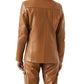 Phoebe Leather Brown Jacket - Women Leather Jacket Brown