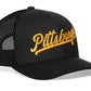 Pittsburgh Trucker Hat  |  Script Snapback