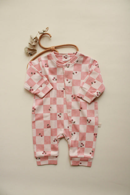 Cherry Plaid Onesie