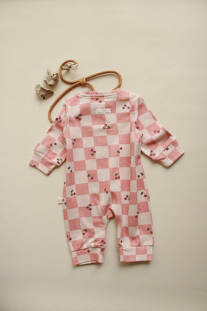 Cherry Plaid Onesie