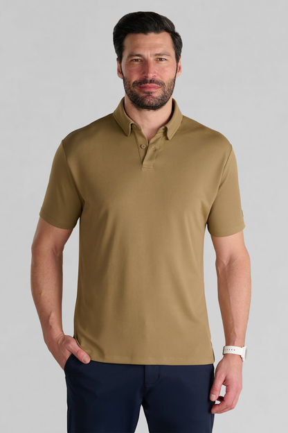 Short Sleeve Polo Solid // Tobacco
