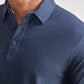 Navy AIR 3 Button Polo Solid casual shirt by Twillory, featuring a classic collar and clean design, displayed on a mannequin.