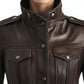 Poppy Leather Brown Jacket - Women's Leather Jacket Brown