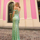 Nox Anabel Q1389 Long Cold Shoulder Sweetheart Fitted Sequin Gown