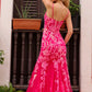 Nox Anabel Q1390 Long Fitted Sequin Applique Trumpet Skirt Gown